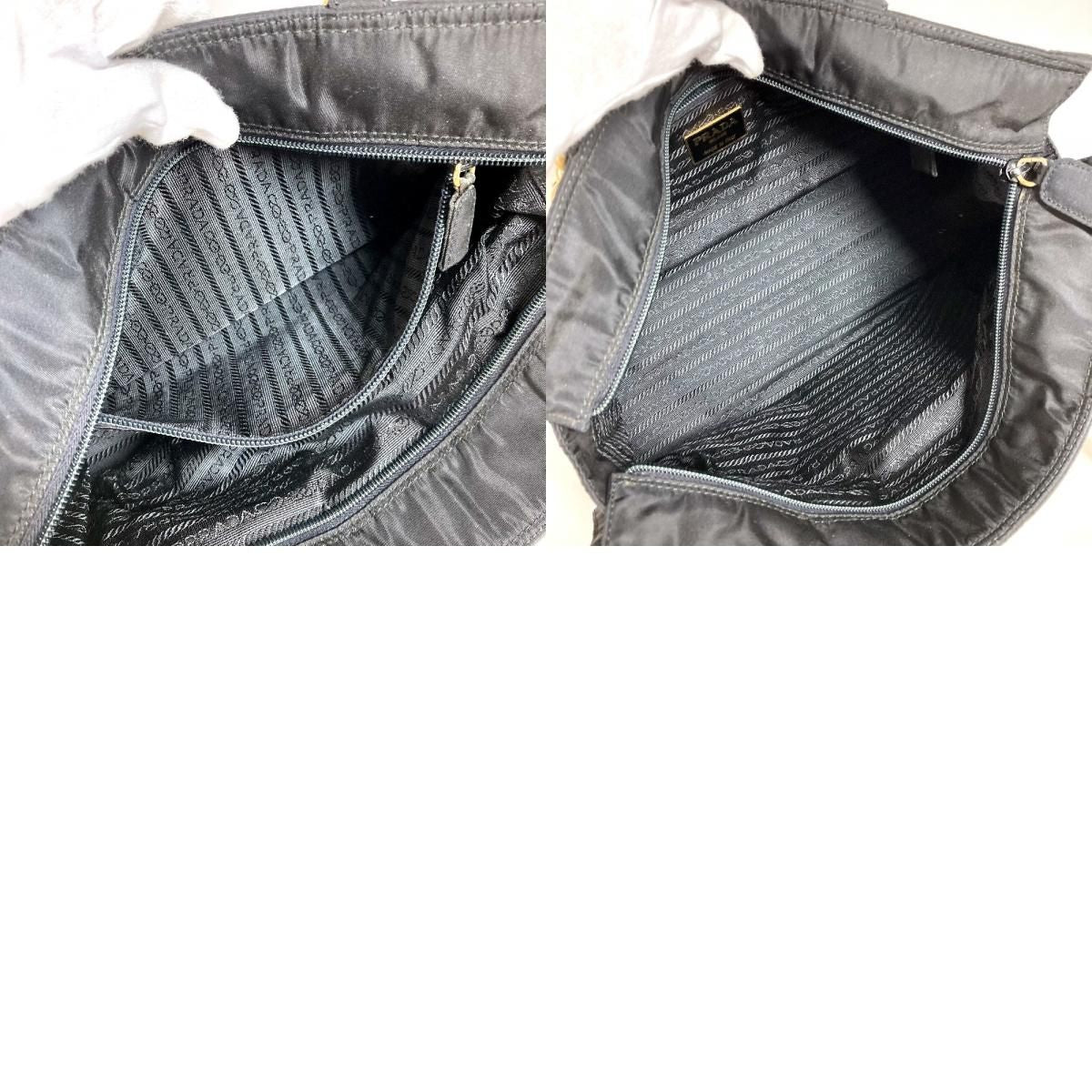 Prada Handbag Metal Handle Nylon Black — view 9