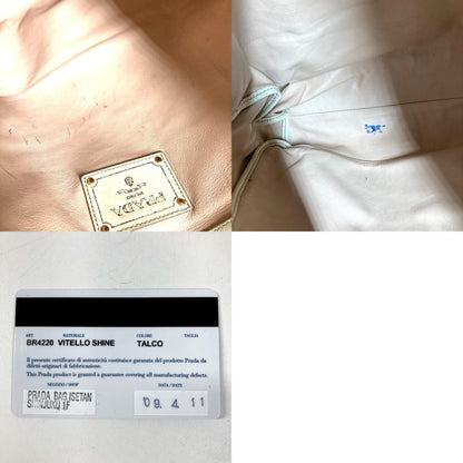 Prada Shoulder Bag Logo Leather Ivory — view 9