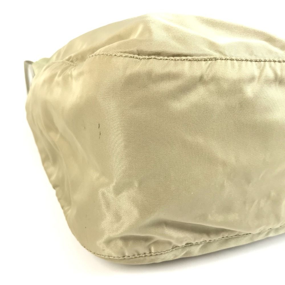 Prada Shoulder Bag Triangle Logo Nylon Beige — view 7