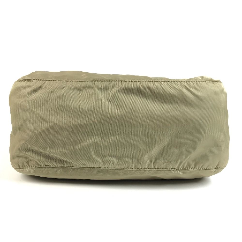 Prada Shoulder Bag Triangle Logo Nylon Beige — view 5