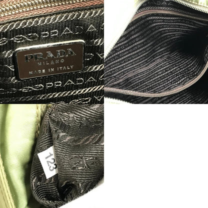 Prada Shoulder Bag Triangle Logo Nylon Beige — view 9