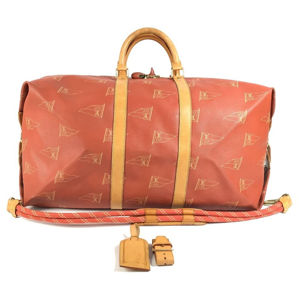 Louis Vuitton Boston Bag Kabul Leather Canvas Abo Crab Brown