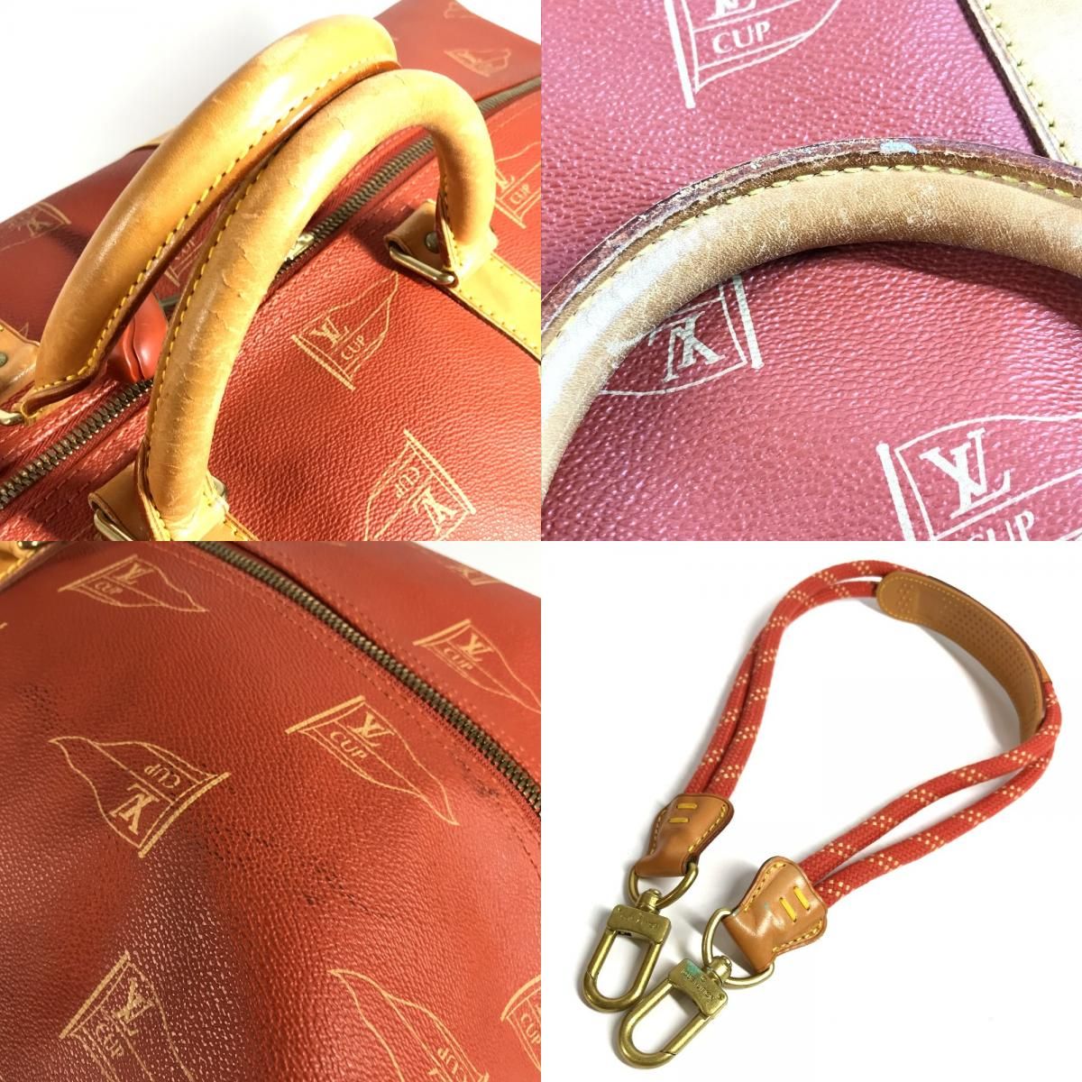 Louis Vuitton Boston Bag Kabul Leather Canvas Abo Crab Brown — view 7