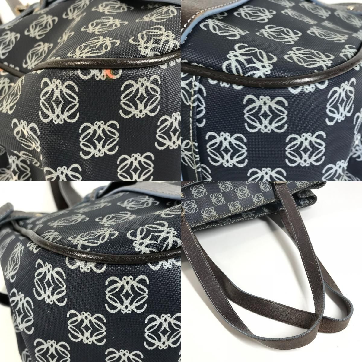 Loewe Shoulder Bag Anagram Logo Leather Blue — view 7