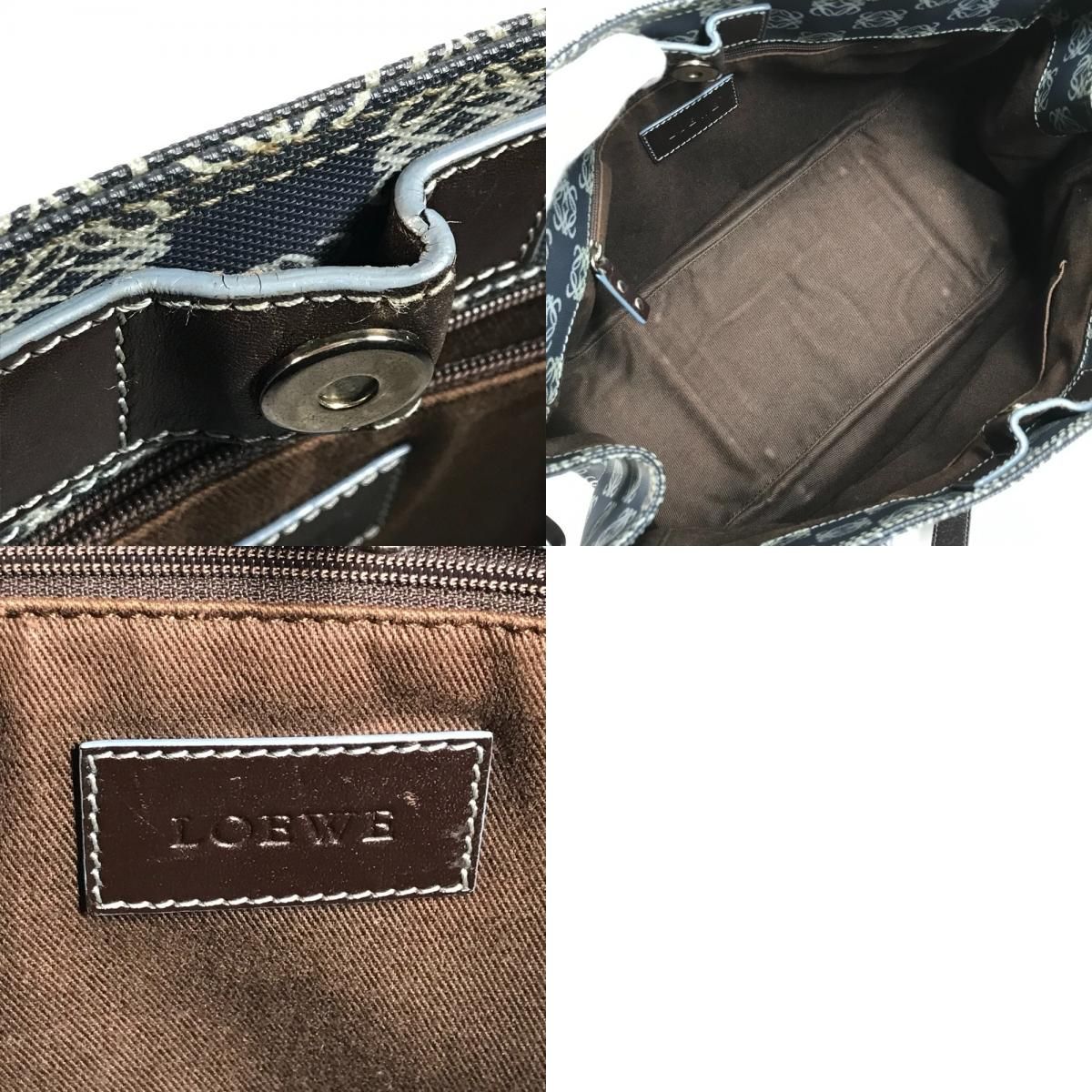 Loewe Shoulder Bag Anagram Logo Leather Blue — view 9