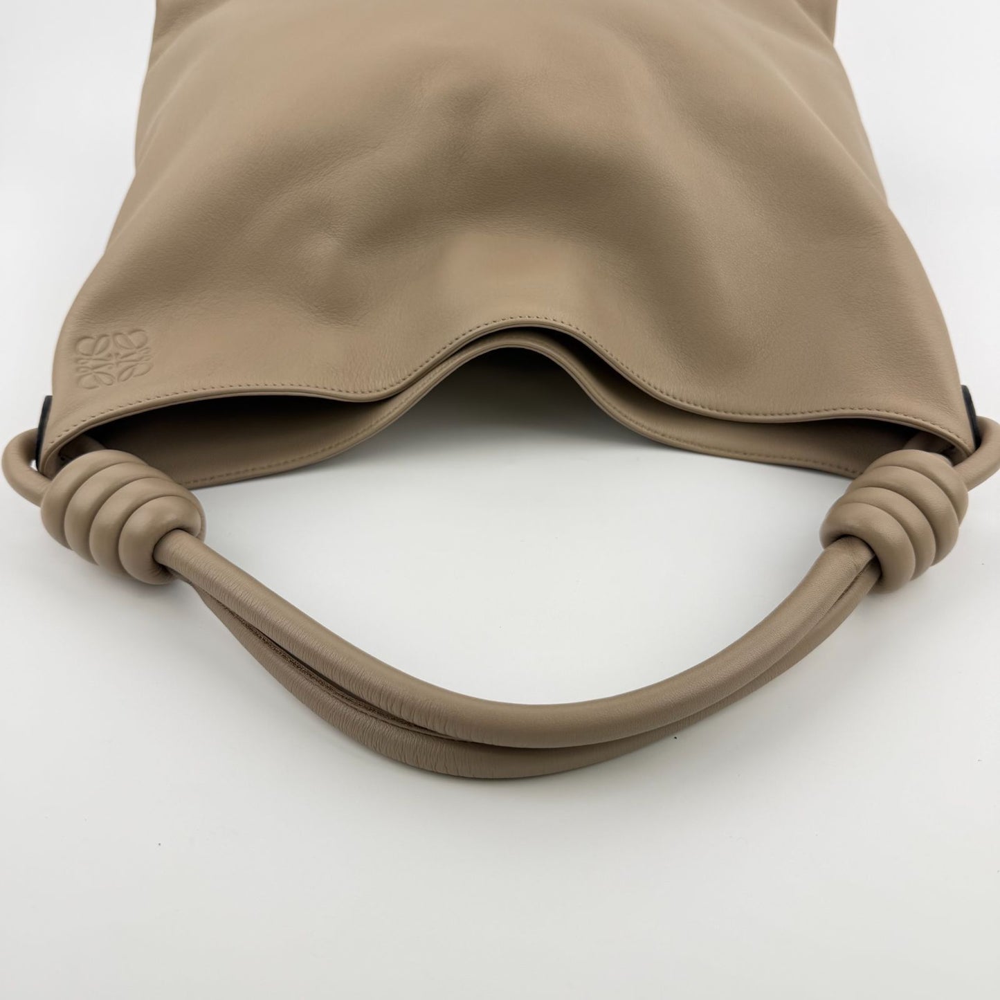 Loewe Anagram Flamenco Hobo Shoulder Bag Beige Leather Vintage — view 6