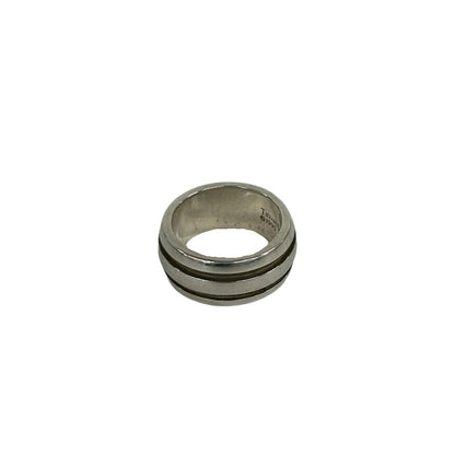Tiffany & Co Vintage Grooved Double Line Ring 925 Sterling Silver — view 4