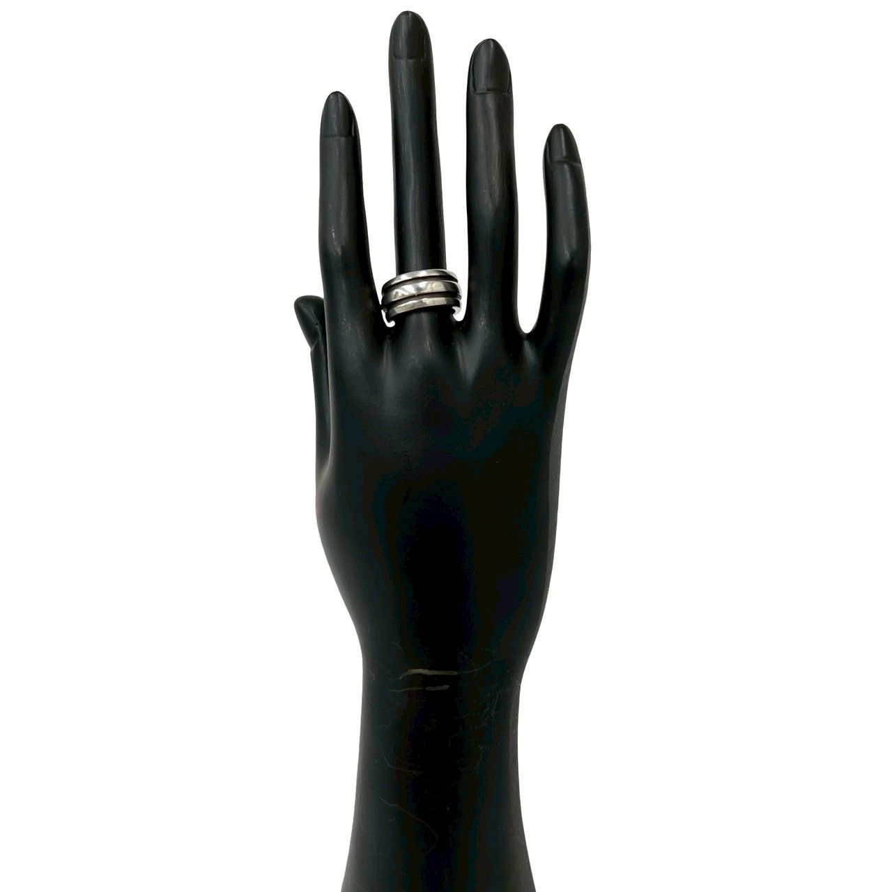 Tiffany & Co Group Double Line Ring 925 Sterling Silver — view 2