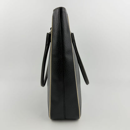 Prada Triangle Logo Tote Black Leather Vintage — view 4