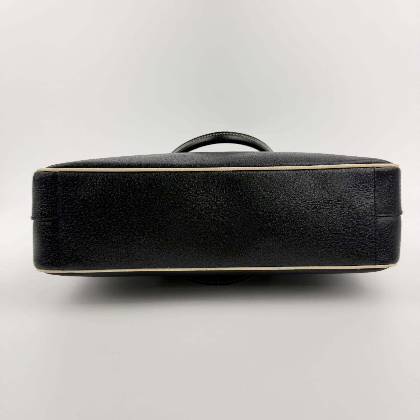 Prada Triangle Logo Tote Black Leather Vintage — view 7