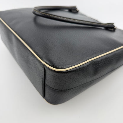Prada Triangle Logo Tote Black Leather Vintage — view 9