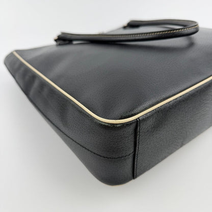 Prada Triangle Logo Tote Black Leather Vintage — view 8