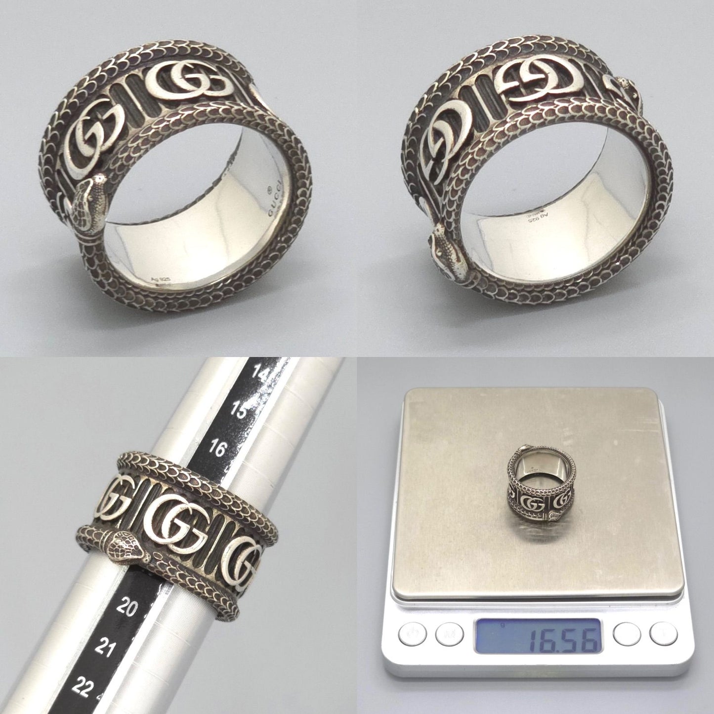 Gucci Double Snake Ring Sterling Silver Aging Finish — view 5