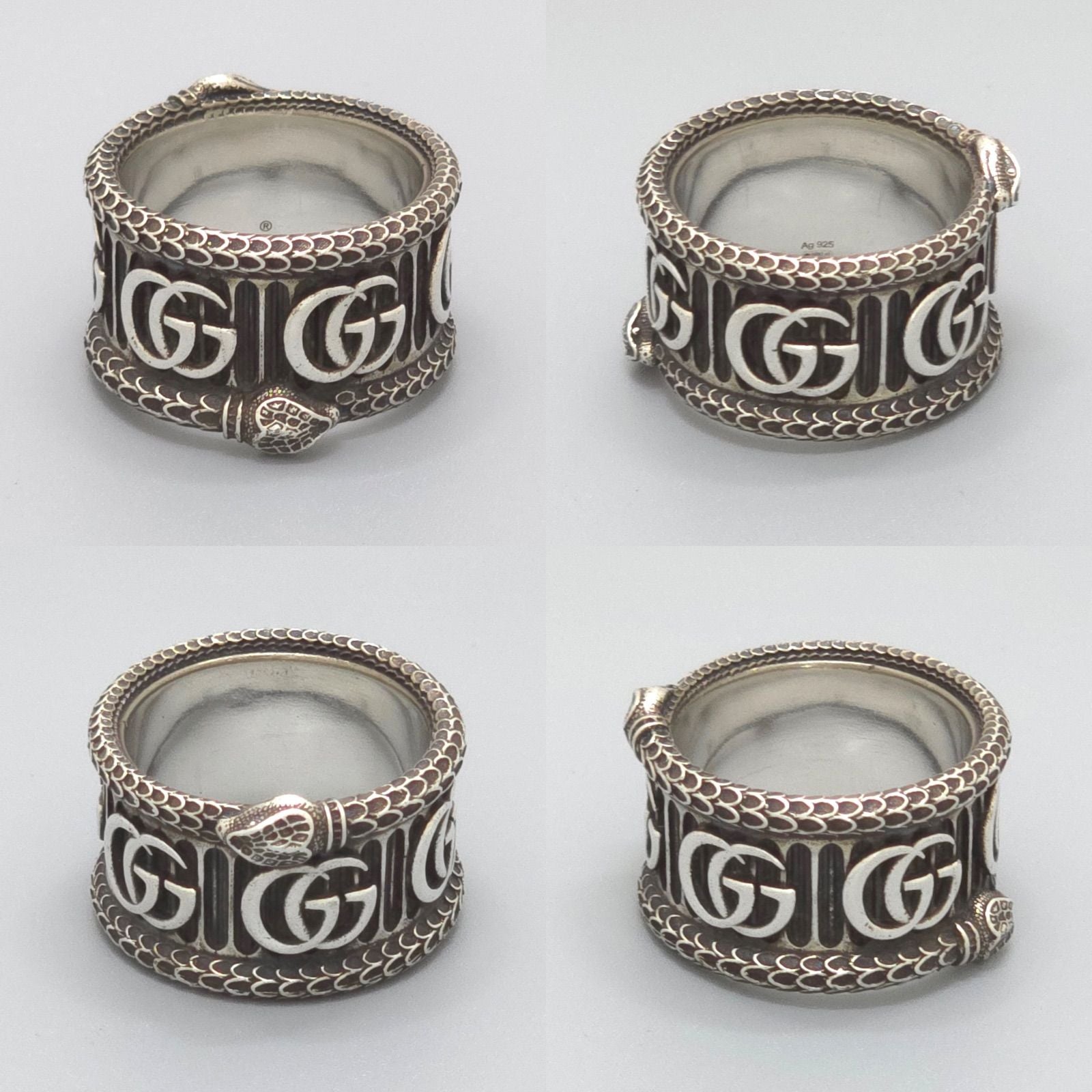 Gucci Double Snake Ring Sterling Silver Aging Finish — view 2