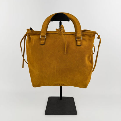 Prada Handbag Brown Suede Vintage