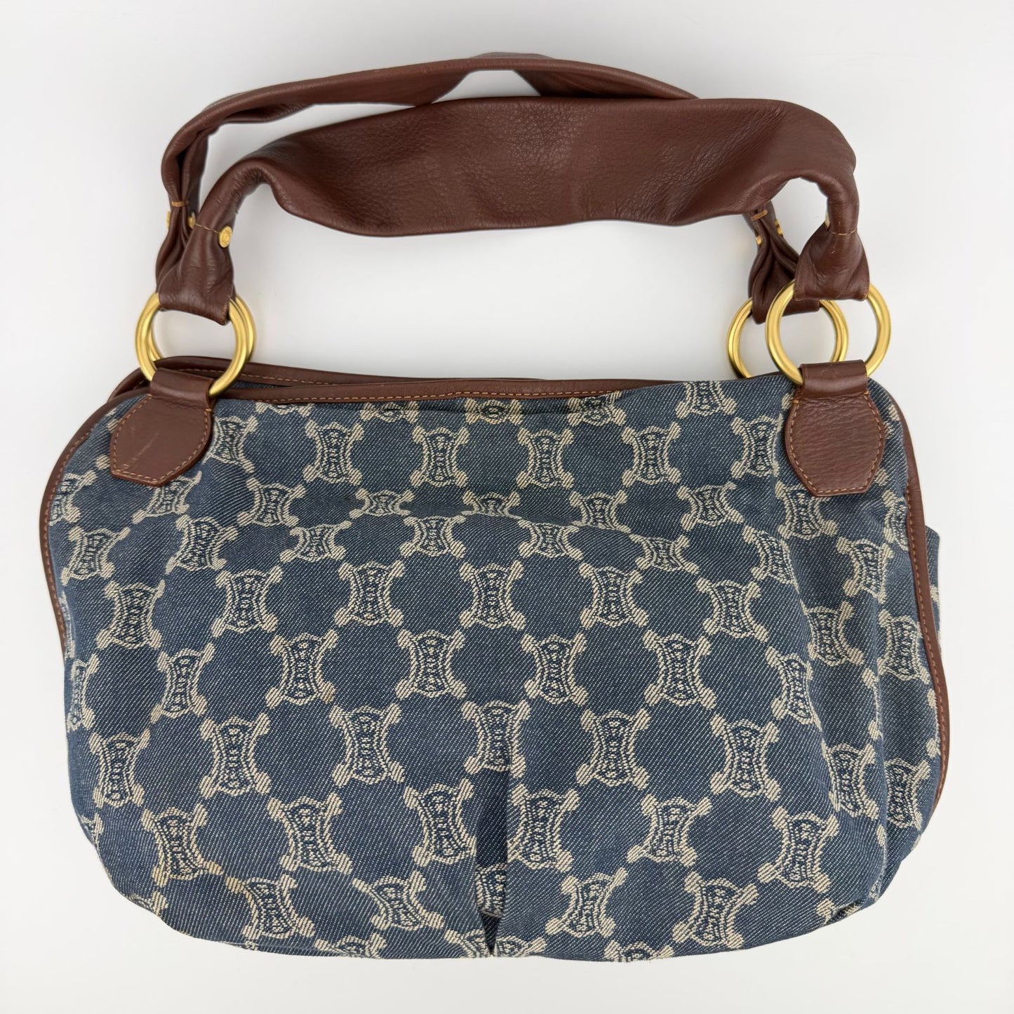 Celine Paris Macadam Handbag Hobo Denim Blue Vintage — view 3