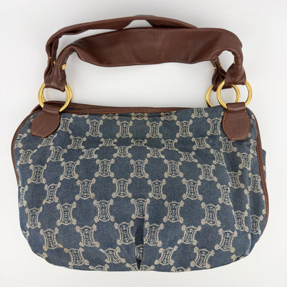 Celine Paris Macadam Handbag Hobo Denim Blue Vintage — view 3