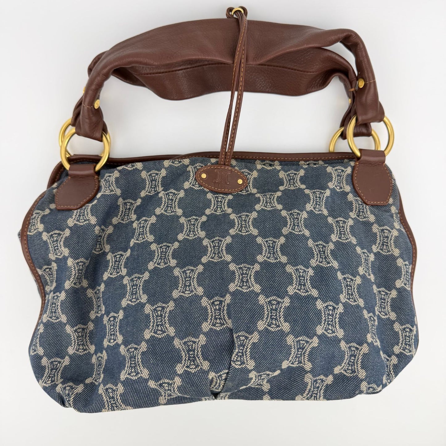 Celine Paris Macadam Handbag Hobo Denim Blue Vintage — view 2