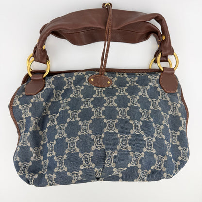 Celine Paris Macadam Handbag Hobo Denim Blue Vintage — view 2