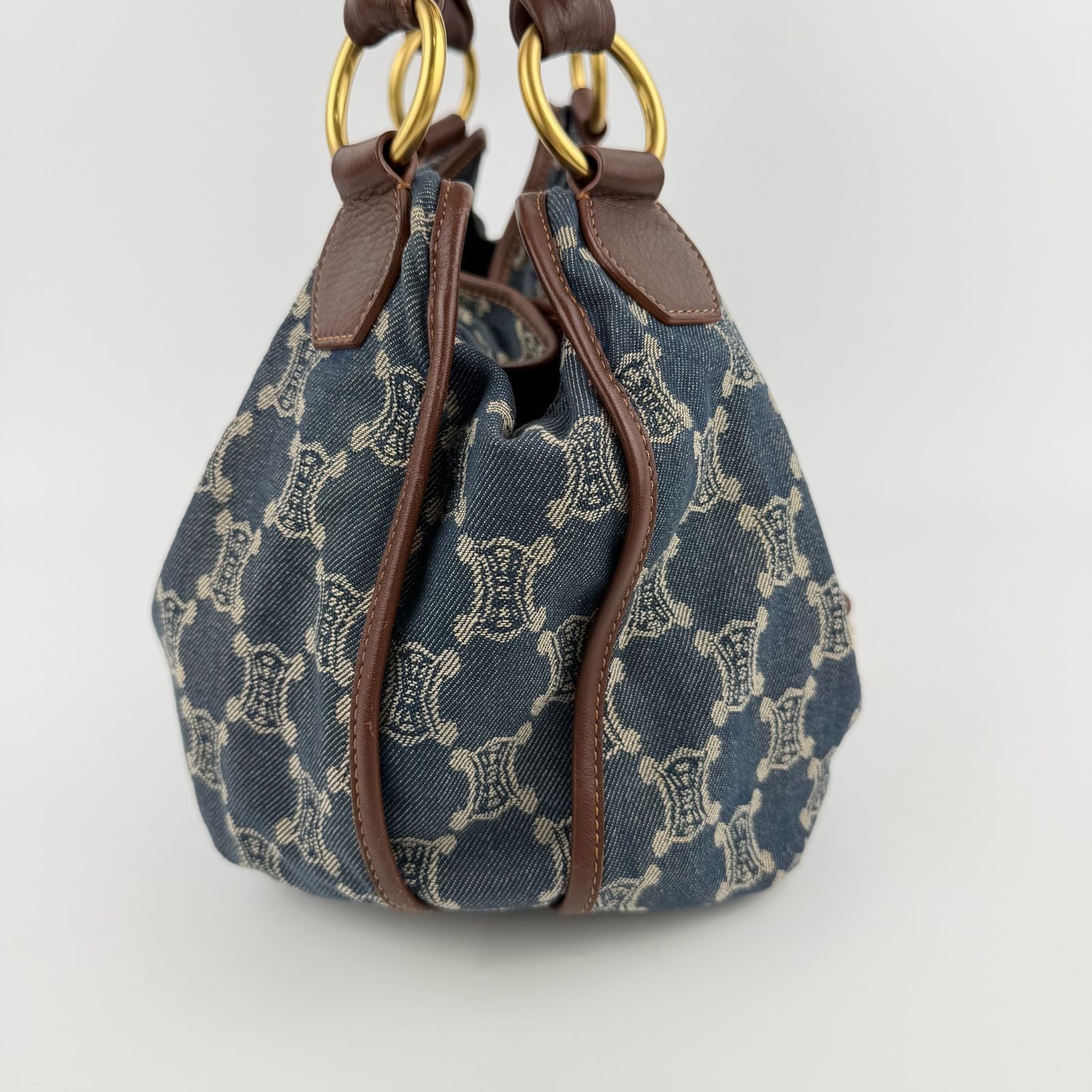 Celine Paris Macadam Handbag Hobo Denim Blue Vintage — view 5
