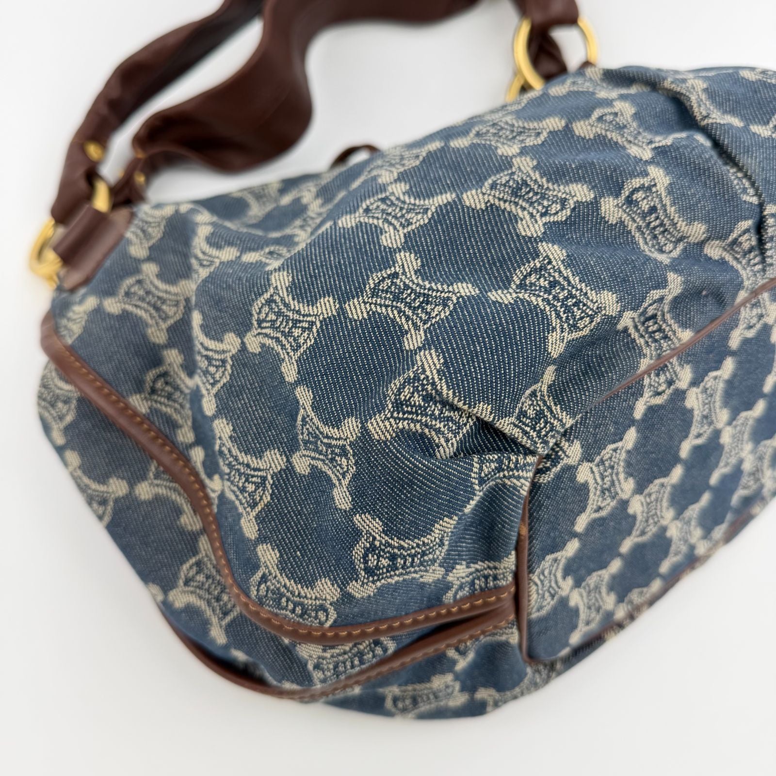 Celine Paris Macadam Handbag Hobo Denim Blue Vintage — view 7
