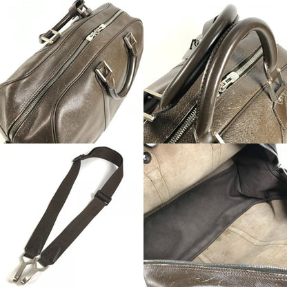 Louis Vuitton Boston Bag Kendall PM Taiga Leather Grizzly Brown — view 8