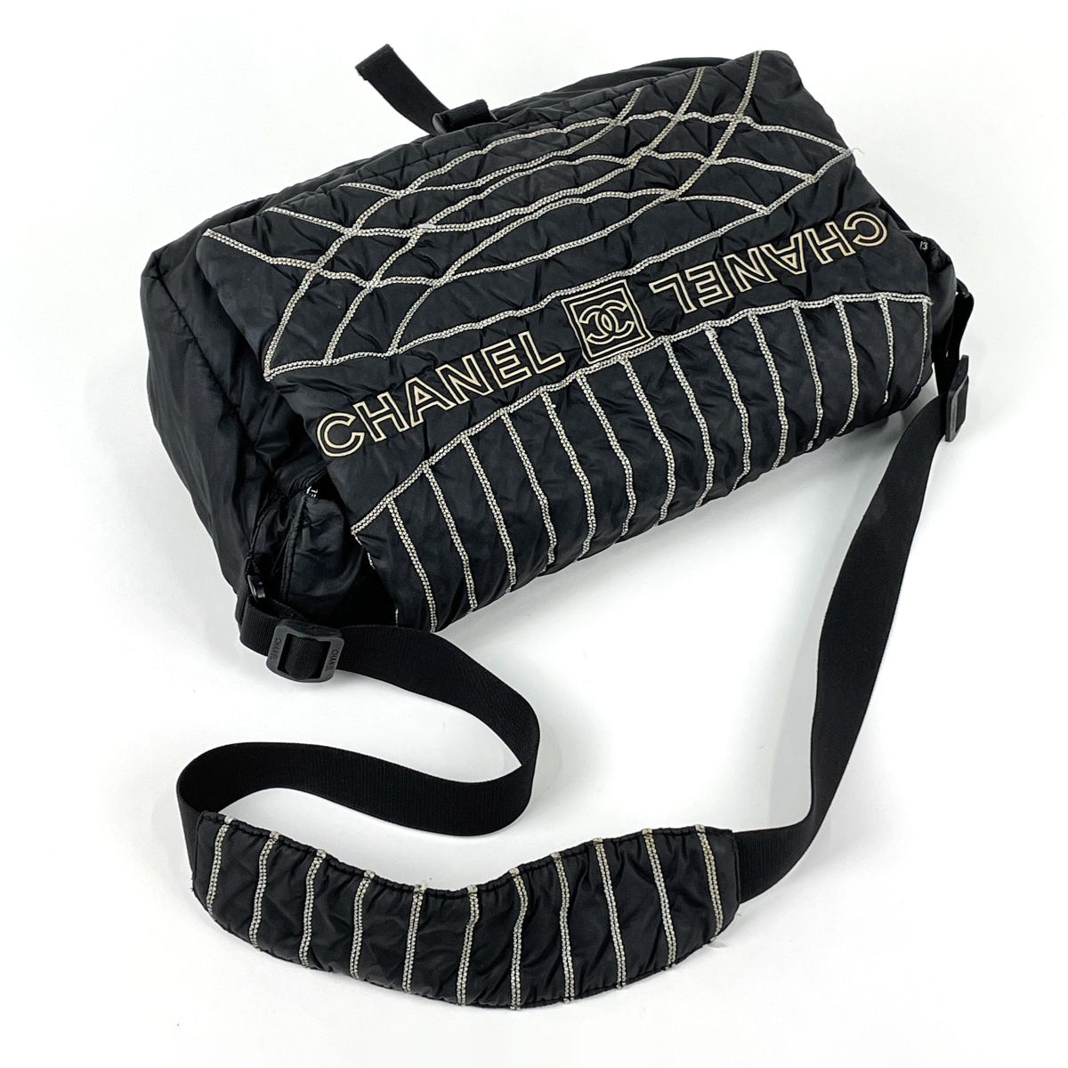 Chanel Junk Sports Line Shoulder Bag CC Logo Nylon Black — view 7
