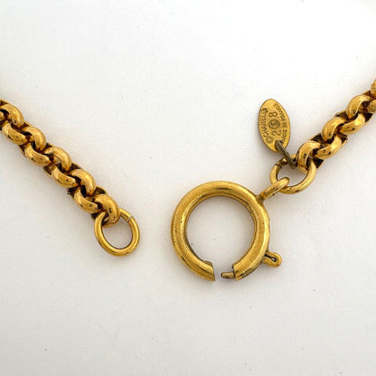 Chanel CC Logo Round Necklace Gold Plated — view 3