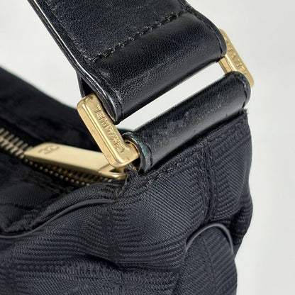 Chanel New Travel Line Shoulder Bag Nylon Jacquard Black — view 5