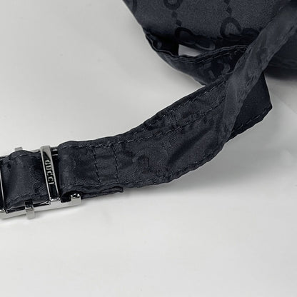 Gucci GG Pattern Backpack Bear Charm Nylon Black — view 6