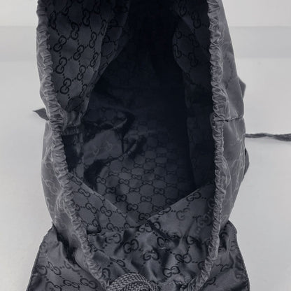 Gucci GG Pattern Backpack Bear Charm Nylon Black — view 7
