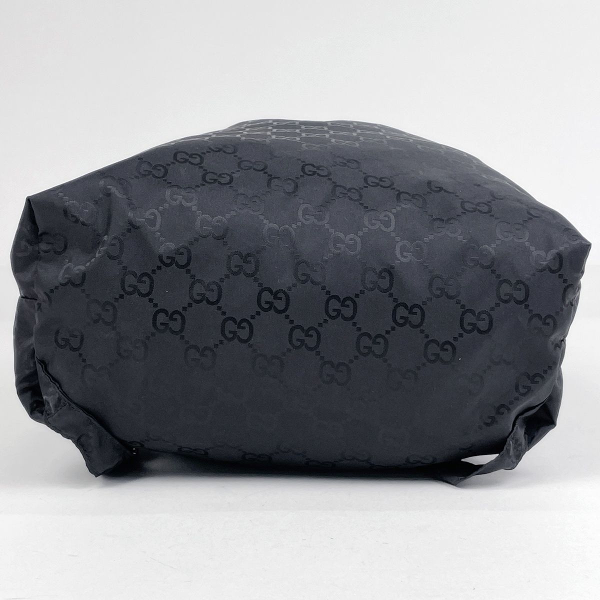 Gucci GG Pattern Backpack Bear Charm Nylon Black — view 3