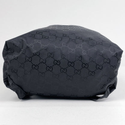 Gucci GG Pattern Backpack Bear Charm Nylon Black — view 3