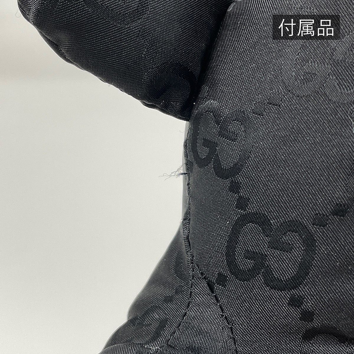 Gucci GG Pattern Backpack Bear Charm Nylon Black — view 8
