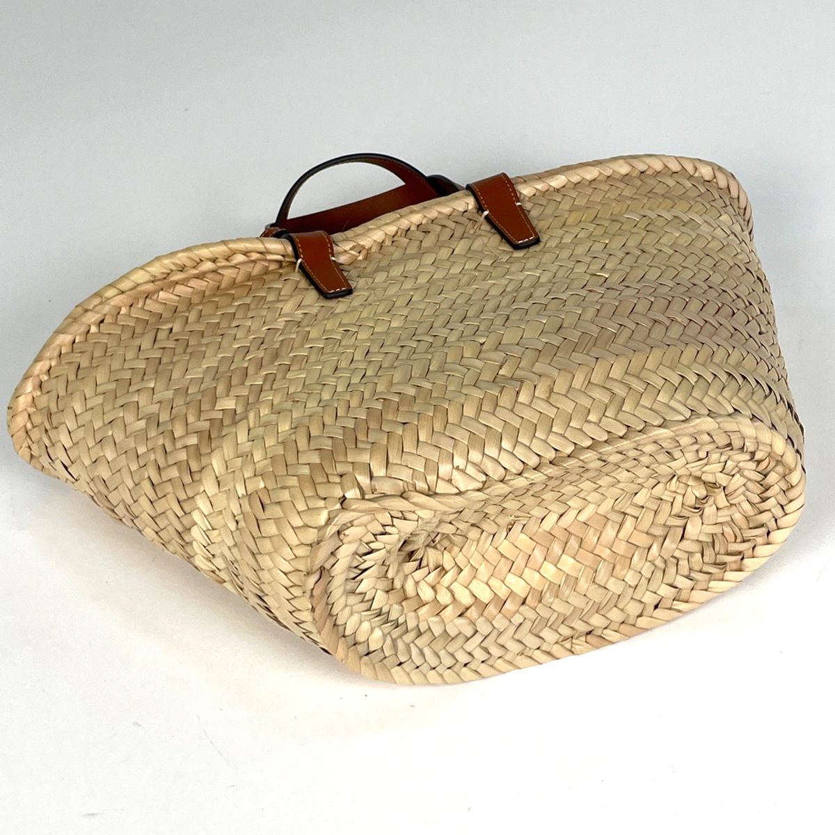 Celine Classic Pannier Basket Bag 2-Way Raffia Natural Brown — view 2