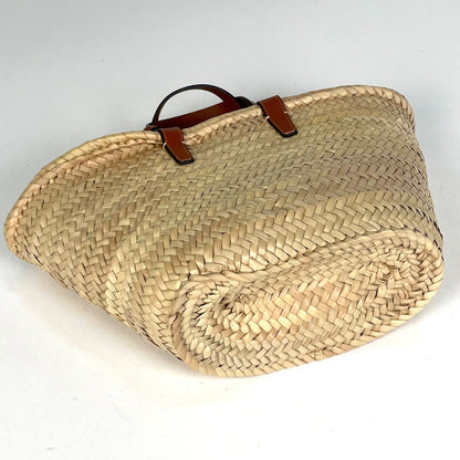 Celine Classic Pannier Basket Bag 2-Way Raffia Natural Brown — view 2