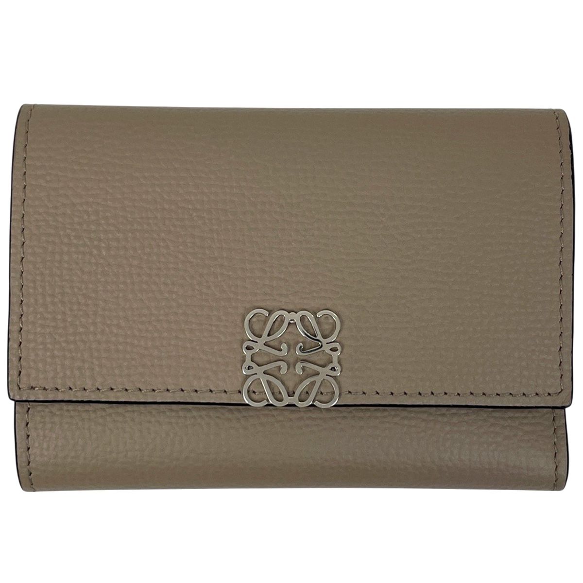 Loewe Anagram Trifold Wallet Leather Beige