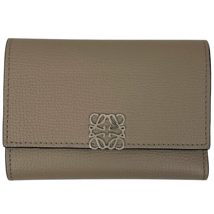 Loewe Anagram Trifold Wallet Leather Beige