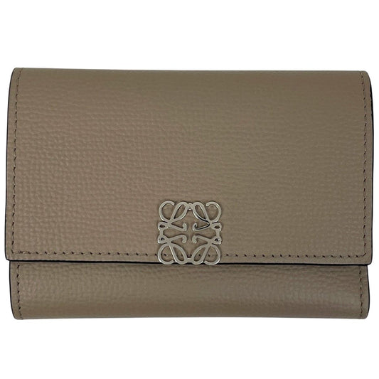Loewe Anagram Trifold Wallet Leather Beige