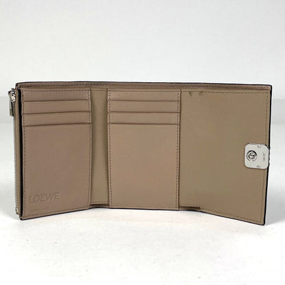 Loewe Anagram Trifold Wallet Leather Beige — view 6