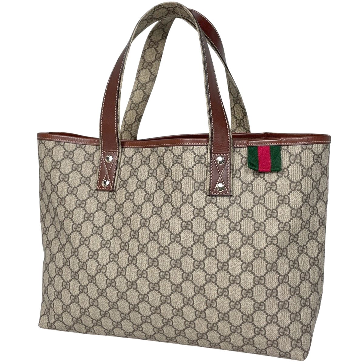 Gucci GG Pattern Tote Sherry Line Beige Brown