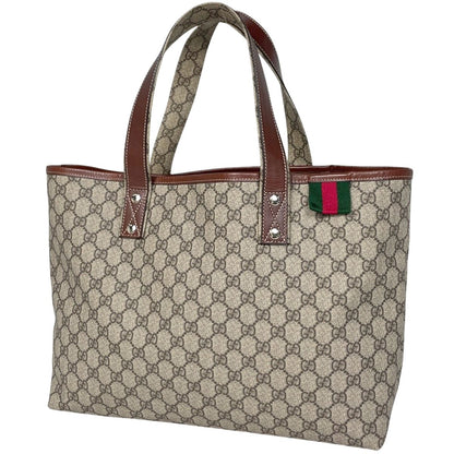 Gucci GG Pattern Tote Sherry Line Beige Brown