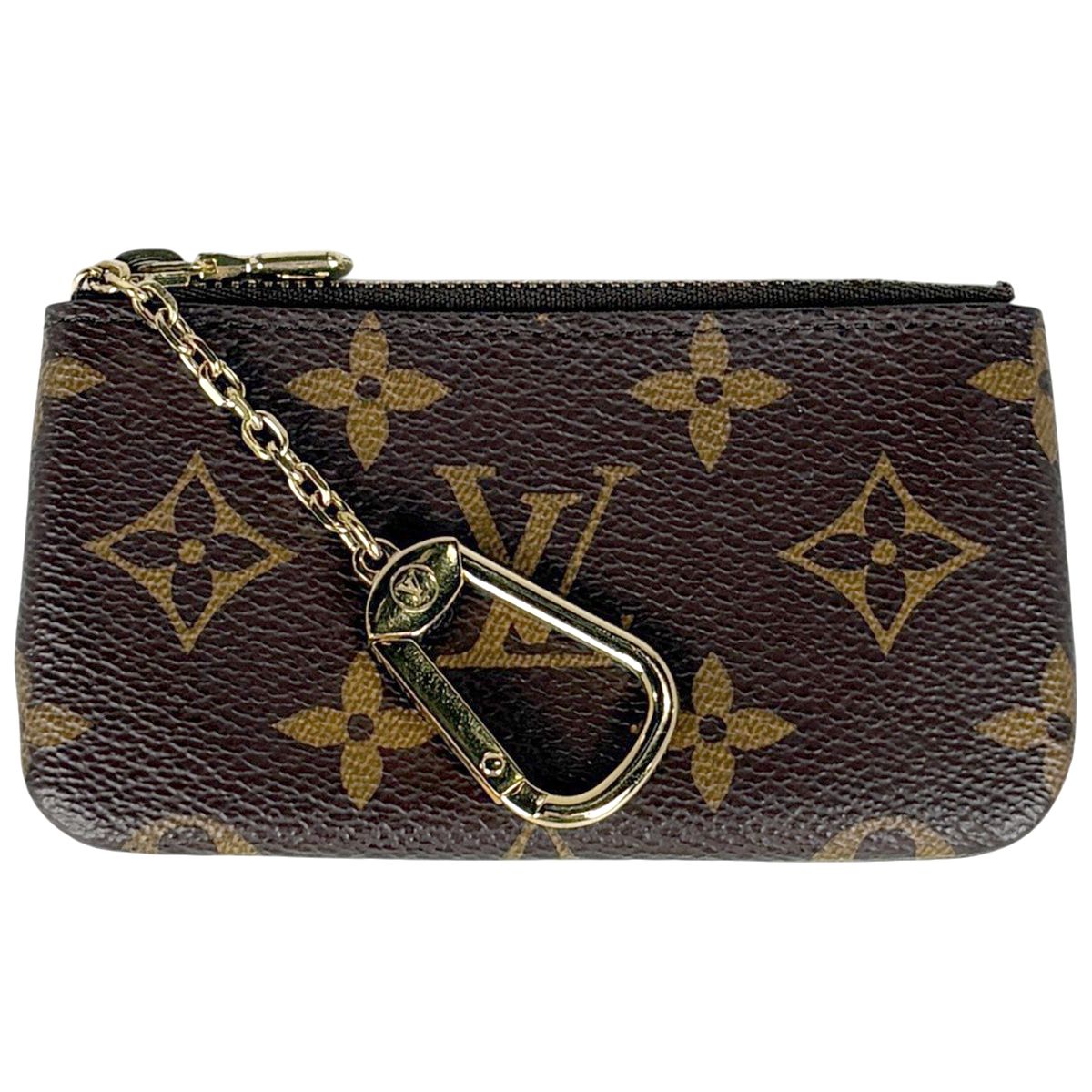 Louis Vuitton Pochette Cles Key Ring Coin Purse Monogram Brown