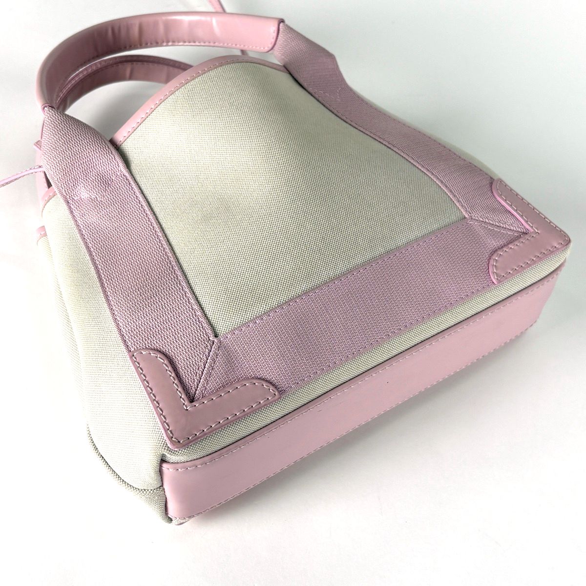 Balenciaga Navy Cabas XS 2-Way Handbag Canvas Pink — view 2