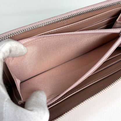 Chanel Camellia Zip Around Wallet CC Logo Leather Pink — view 7