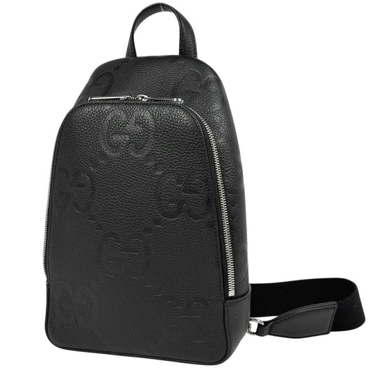 Gucci Jumbo GG Shoulder Bag Cross Leather Black