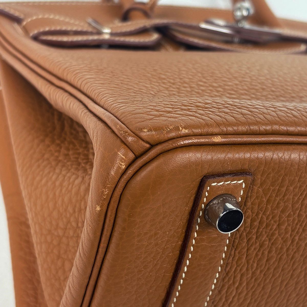 Hermes Birkin 30 Handbag Fjord Gold — view 6