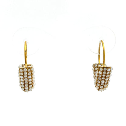 Louis Vuitton Doreil Hoop Essential Lou Earrings Faux Pearl White Gold — view 2