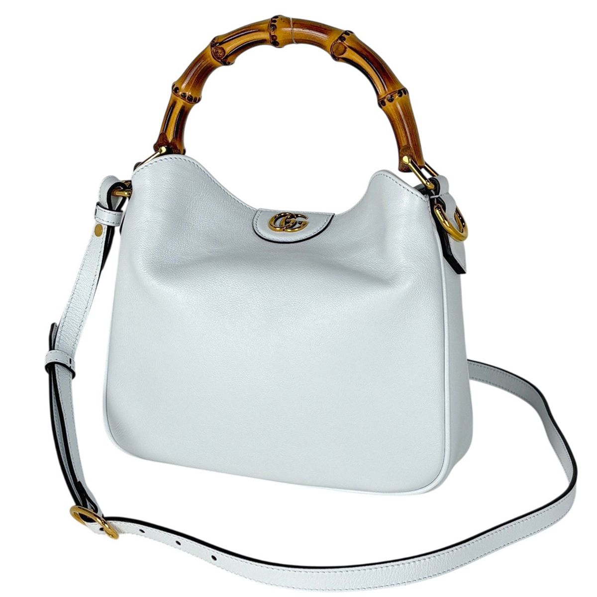 Gucci Diana Small Handbag 2-Way Double Leather Light Blue