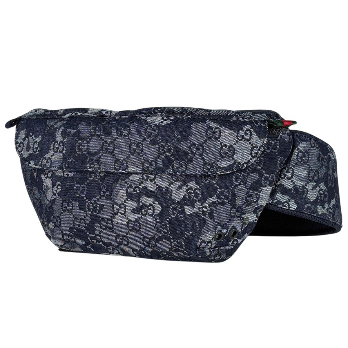 Gucci GG Denim Large Belt Bag Camouflage Effect Navy